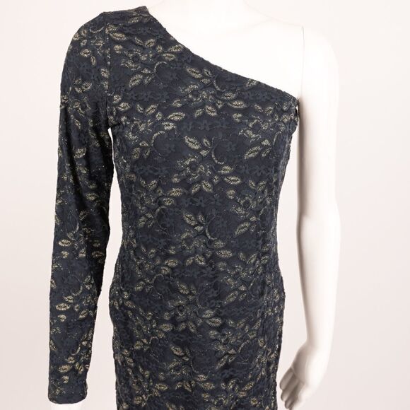 Forever 21 Juniors One Shoulder Dress L Navy Blue - Picture 1 of 6